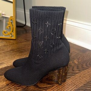 Louis Vuitton Ankle Black Sock Boots.